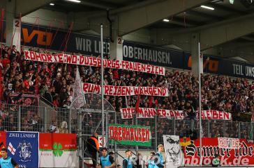 Spruchband der RWO-Fans in Richtung der MSV Duisburg-Ultras.