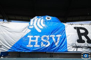Antje, das Maskottchen des NDR als Teil des Intros der HSV-Fans.