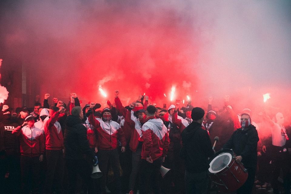 Fanmarsch der  Aalborg BK-Fans.